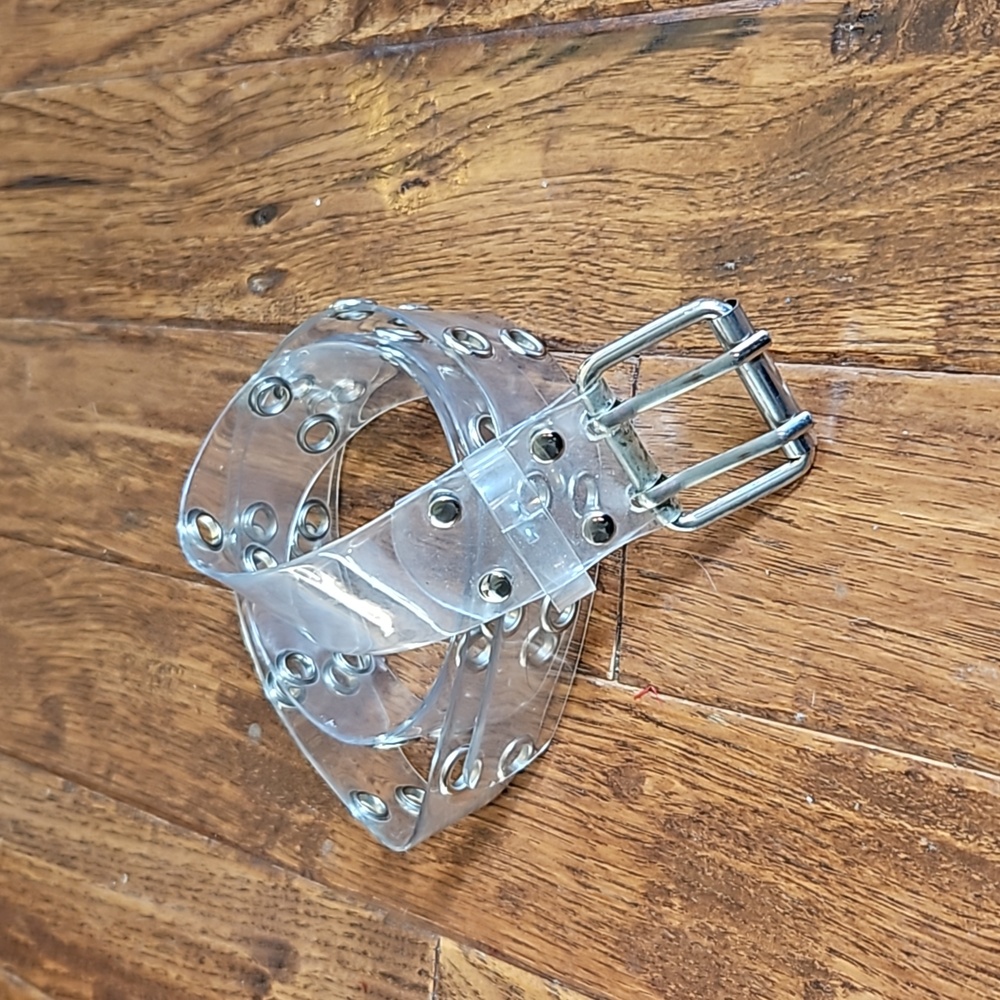 Clear plastic belt